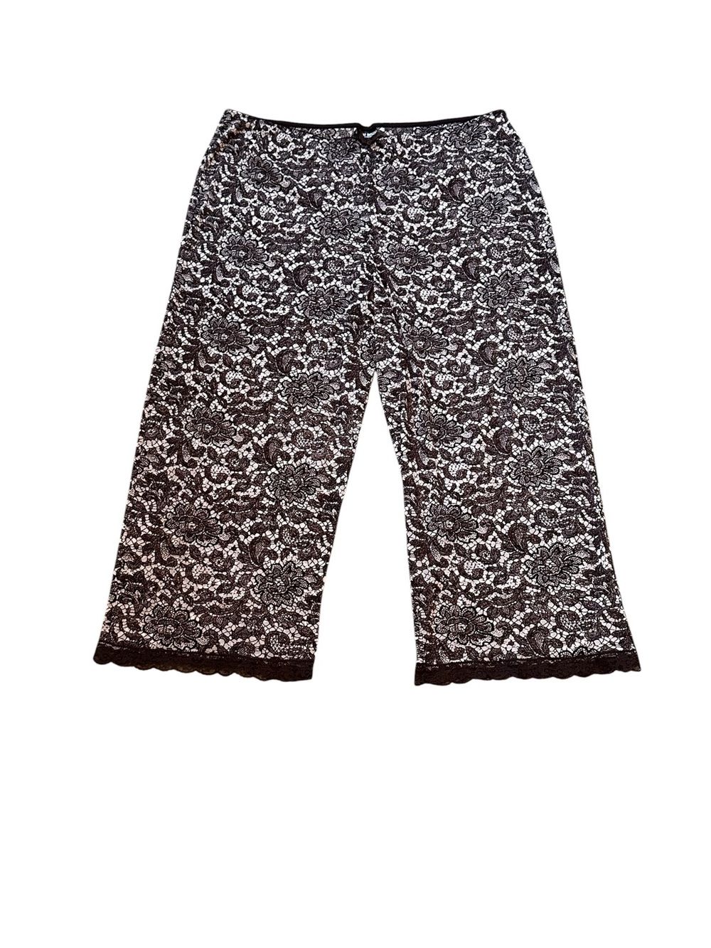 Bisou Bisou Pink & Purple Printed Lace Capri Pants Y2K Lounge Whimsigoth Boho
